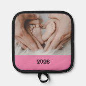 2026 Pregnancy Expecting Announcement Photo Year Pannenlap (Voorkant)