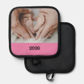 2026 Pregnancy Expecting Announcement Photo Year Pannenlap (Voorkant / Achterkant)