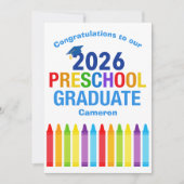 2026 Preschool Graduate Custom Cute Graduation Kaart (Voorkant)