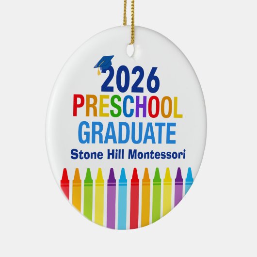 2026 Preschool Graduate Cute Custom Keepsake Keramisch Ornament (Rechts)