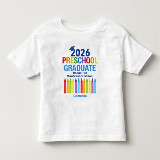2026 Preschool Graduate Cute Customizable Kinder Shirts (Voorkant)