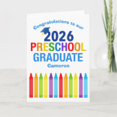 2026 Preschool Graduation Custom Congratulations Kaart (Voorkant)