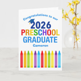 2026 Preschool Graduation Custom Congratulations Kaart