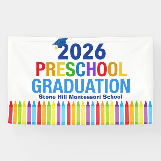 2026 Preschool Graduation Customizable School Spandoek (Horizontaal)