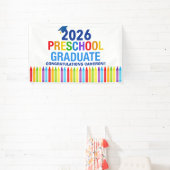 2026 Preschool Graduation Party Custom Graduate Spandoek (Insitu)