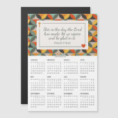 2026 Psalm 118:24 Retro Cirkels Magnetische Kalend (Voorkant / Achterkant)