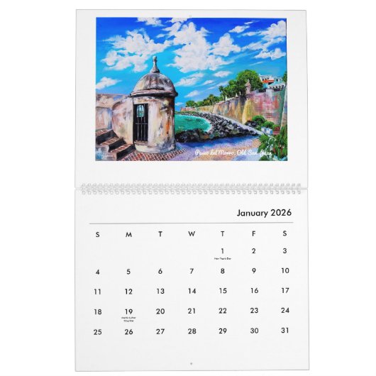 2026 Puerto Rico Kunst Kalender (Jan 2026)