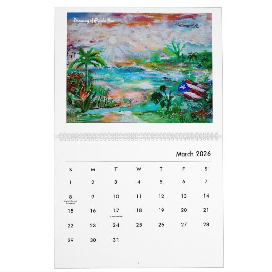 2026 Puerto Rico Kunst Kalender (Mar 2026)