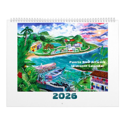2026 Puerto Rico kunstwerk Kalender (Hoes)