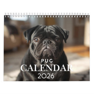 2026 Pug Kalender – 12 maanden wandkalender met ad