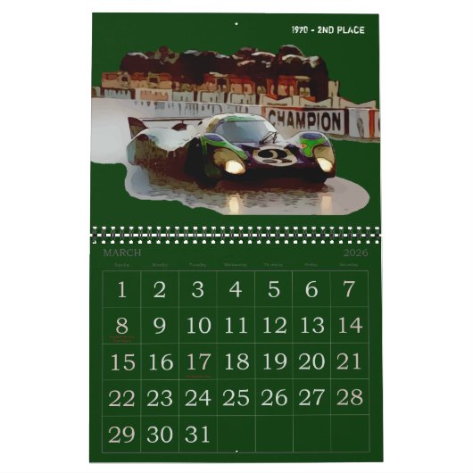 2026 RACING CALENDAR KALENDER (Mar 2026)