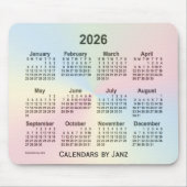 2026 Rainbow Cloud Calendar van Janz Muismat (Voorkant)