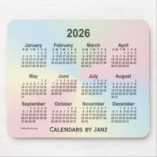 2026 Rainbow Cloud Calendar van Janz Muismat