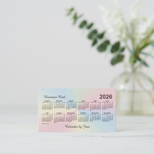 2026 Rainbow Cloud Calendar van Janz Visitekaartje (Staand voorkant)