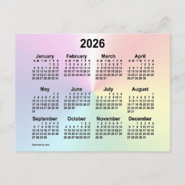 2026 Rainbow Cloud Mini Calendar van Janz Briefkaart