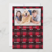 2026 Red Buffalo Plaid Familie Hond Fotokalender Feestdagenkaart (Voorkant)