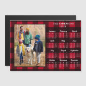 2026 Red Buffalo Plaid Gepersonaliseerde fotokalen (Voorkant / Achterkant)