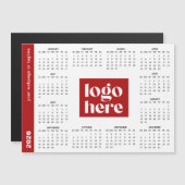 2026 Red Business Logo Magnetic Calendar (Voorkant / Achterkant)