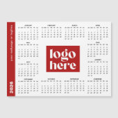 2026 Red Business Logo Magnetic Calendar (Voorkant)