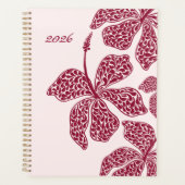 2026 Red Hibiscus Art Floral  Planner (Voorkant)