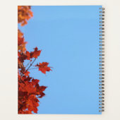 "2026" Red Maple Leaves  Blue Background Planner (Achterkant)