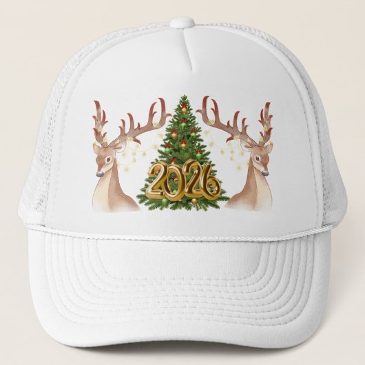 2026 Reindeer Christmas Festive Holiday Trucker Pet (Voorkant)