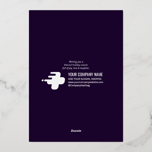 2026 Religieus kerstbeeld Kribbe Eer aan God Schri Folie Feestdagenkaart (Achterkant)