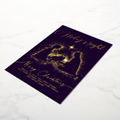 2026 Religieus Kerststal O Heilige Nacht Script Folie Feestdagenkaart (Gedraaid)