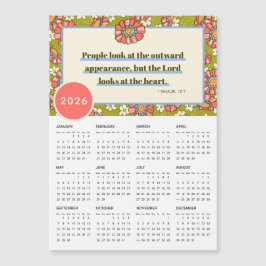 2026 Retro Bloemen 1 Samuel 16:7 Kalender