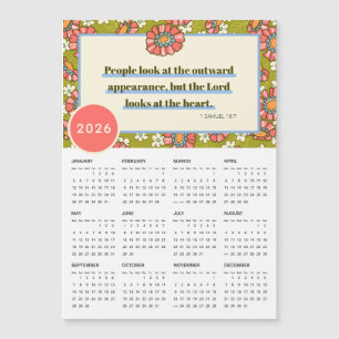2026 Retro Bloemen 1 Samuel 16:7 Kalender