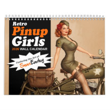 2026 Retro Pinup Girl Wall Calendar