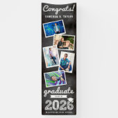 2026 Retro Schoolbord Schets 5 Foto Afstuderen Spandoek (Verticaal)