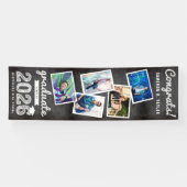 2026 Retro Schoolbord Schets 5 Foto Afstuderen Spandoek (Horizontaal)