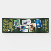 2026 Retro Schoolbord Schets 5 Foto Grad Feest Spandoek (Horizontaal)