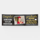 2026 Retro Schoolbord Schets Gefeliciteerd Afgestu Spandoek (Horizontaal)