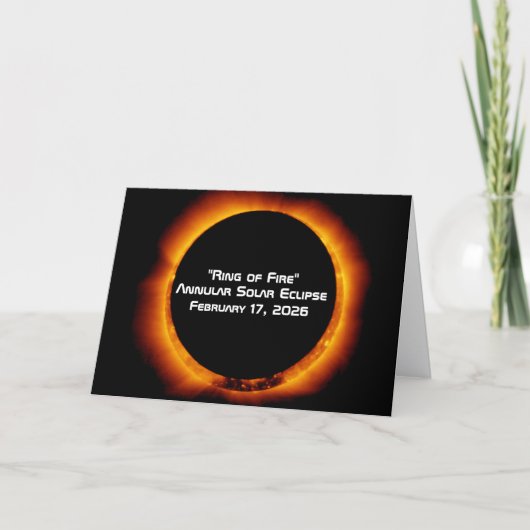 2026 Ringvormige Zonne-eclips van Vuur Kaart (Voorkant)