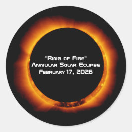 2026 Ringvormige Zonne-eclipse van Vuur Ronde Sticker