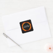 2026 Ringvormige Zonne-eclipse van Vuur Vierkante Sticker (Envelop)