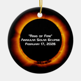 2026 Ringvormige Zonsverduistering Keramisch Ornament