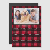 2026 Rode Buffalo Plaid Fotokalender Magneet Kaart (Voorkant / Achterkant)