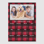2026 Rode Buffalo Plaid Fotokalender Magneet Kaart (Voorkant)