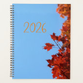 "2026" Rode Esblad  Blauwe Achtergrond Planner (Voorkant)