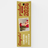 2026 Rode Schets Congrats Foto Afstudeerfeest Spandoek (Verticaal)