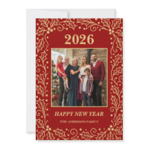 2026 Rood & Antiek-Gouden Nieuwjaarsfoto