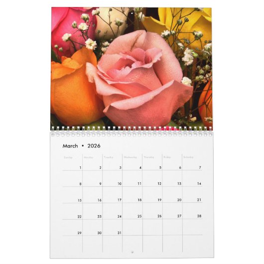 2026 Rose Calendar Kalender (Mar 2026)