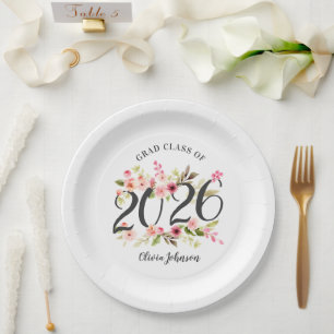 2026 Roze Aquarel Bloemengraadseierfeest Papieren Bordje