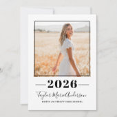 2026 Roze Foto Afstudeerfeest Kaart (Voorkant)