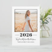 2026 Roze Foto Afstudeerfeest Kaart (Staand voorkant)