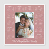 2026 Roze Foto Magnetische Kalender Vakantie Kaart (Voorkant)