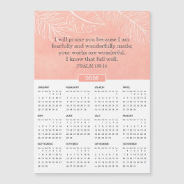 2026 Roze Waterverf Psalm 139:14 Magnet